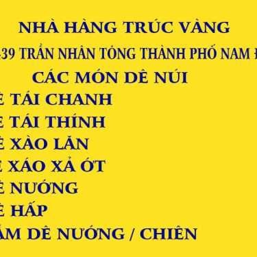 Thực đơn- Nhà Hàng Trúc Vàng - Trần Nhân Tông