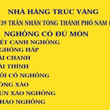 Thực đơn- Nhà Hàng Trúc Vàng - Trần Nhân Tông