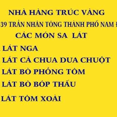 Thực đơn- Nhà Hàng Trúc Vàng - Trần Nhân Tông