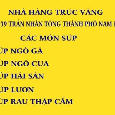 Thực đơn- Nhà Hàng Trúc Vàng - Trần Nhân Tông