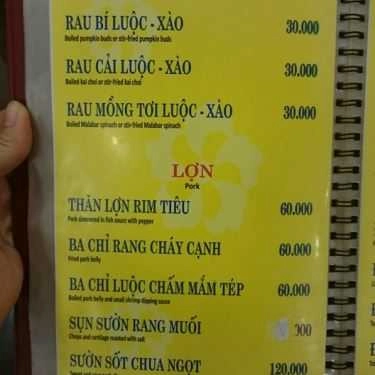 Thực đơn- Nhà Hàng Phở 10 Lý Quốc Sư - Bến Ngự