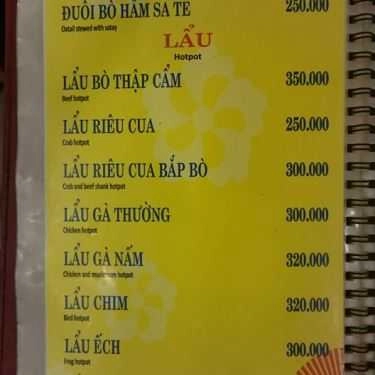 Thực đơn- Nhà Hàng Phở 10 Lý Quốc Sư - Bến Ngự