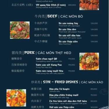 Thực đơn- Nhà Hàng Kung Pao - Ẩm Thực Trung Quốc