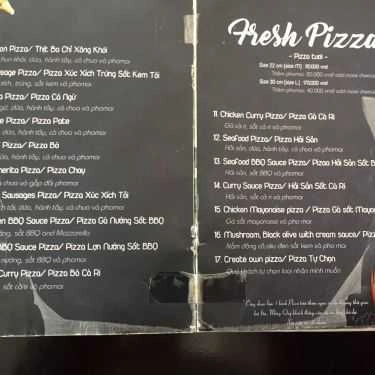 Thực đơn- Nhà Hàng Miaow's - Pizza & Pasta