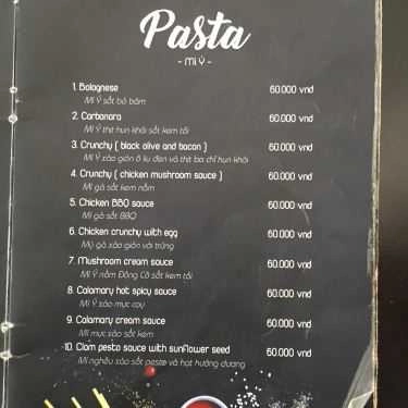 Thực đơn- Nhà Hàng Miaow's - Pizza & Pasta