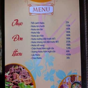 Thực đơn- Nhà Hàng Hùng Bô Restaurants - Món Đồng Quê