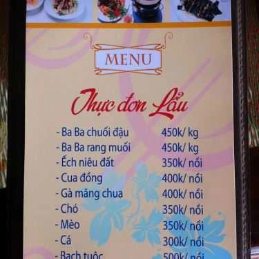 Thực đơn- Nhà Hàng Hùng Bô Restaurants - Món Đồng Quê