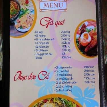 Thực đơn- Nhà Hàng Hùng Bô Restaurants - Món Đồng Quê