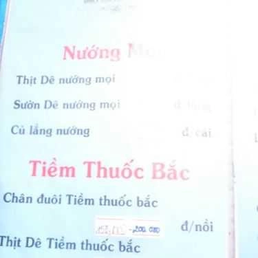 Thực đơn- Nhà Hàng Quán Đặc Sản Dân Tộc - Dê Núi Ninh Bình