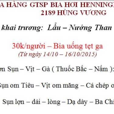 Thực đơn- Nhà Hàng Việt - Lẩu Nướng Than Hoa