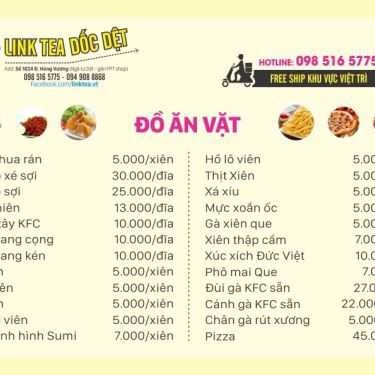 Thực đơn- Quán Ăn Link Tea - Trà Sữa & Ăn Vặt