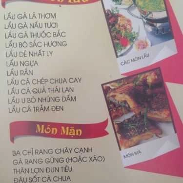 Thực đơn- Nhà Hàng Vũ Gia - Đặc Sản Dân Tộc