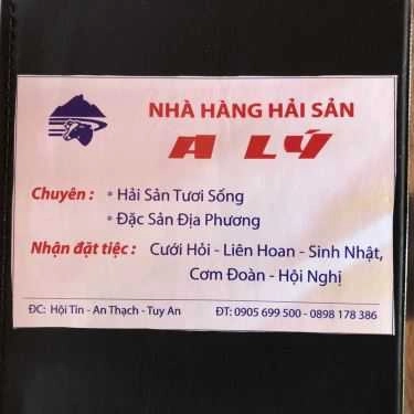 Thực đơn- A Lý - Nhà Hàng Hải Sản