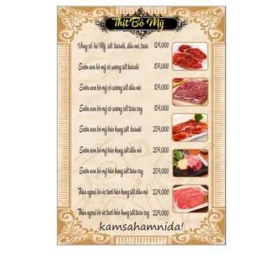 Thực đơn- Nhà Hàng MintYum BBQ - Lẩu & Nướng Không Khói