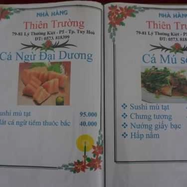 Thực đơn- Nhà Hàng Thiên Trường