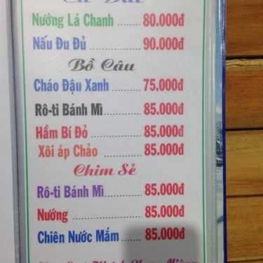 Thực đơn- Nhà Hàng Quán Ăn Gia Đình 888