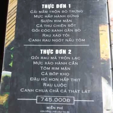 Thực đơn- Nhà Hàng Chang Chang Quán - Món Việt