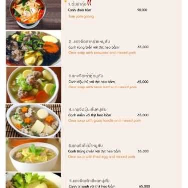 Thực đơn- Nhà Hàng Thai Food Resaurant