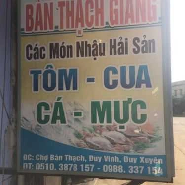 Thực đơn- Quán Ăn Hải Sản Bàn Thạch Giang