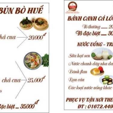 Thực đơn- Quán Ăn Bún Bò Huế & Bánh Canh Cá Lóc Hiền