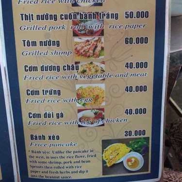 Thực đơn- Quán Ăn Cao Lầu Bà Bé