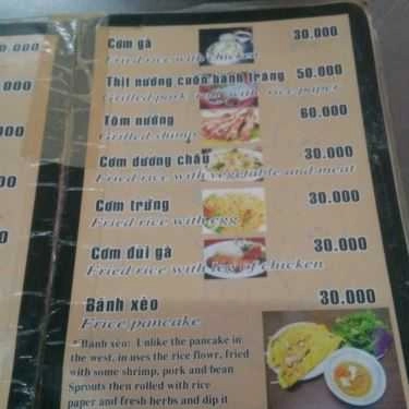 Thực đơn- Quán Ăn Cao Lầu Bà Bé
