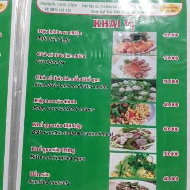 Thực đơn- Quán Ăn Gà Tre Quế Sơn