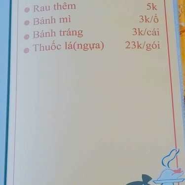 Thực đơn- Quán Ăn Sumo - Lẩu & Nướng