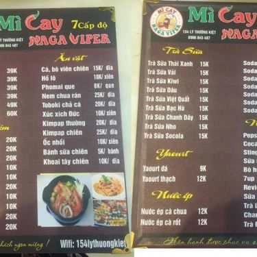Thực đơn- Quán Ăn Naga Viper - Mì Cay 7 Cấp Độ
