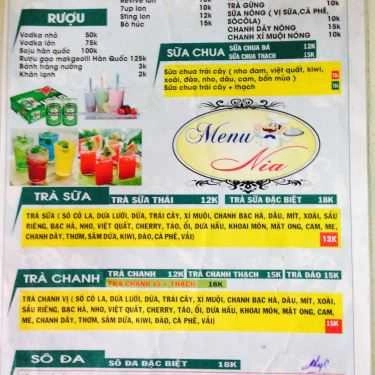 Thực đơn- Quán Ăn Nia Quán - Lẩu Nướng Không Khói
