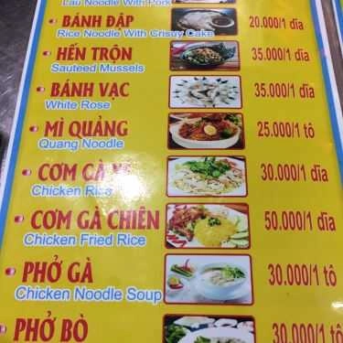 Thực đơn- Quán Ăn Thảo Nguyên - Mì Quảng & Cơm Gà