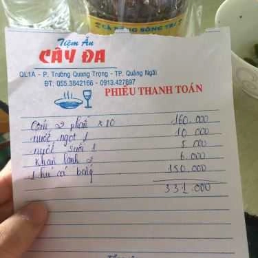Thực đơn- Quán Ăn Cơm Cây Đa