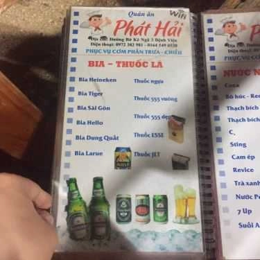 Thực đơn- Quán Ăn Hải Sản Phát Hải