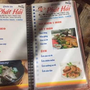 Thực đơn- Quán Ăn Hải Sản Phát Hải