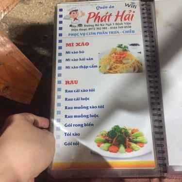 Thực đơn- Quán Ăn Hải Sản Phát Hải