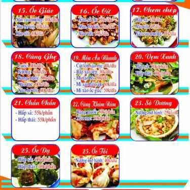 Thực đơn- Quán Ăn Ốc Chảo Quán