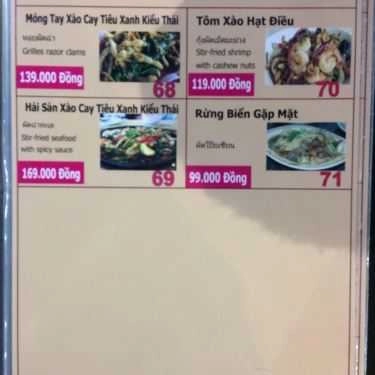 Thực đơn- Nhà Hàng Amazing Thai Seafood - Ẩm Thực Thái Lan
