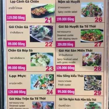 Thực đơn- Nhà Hàng Amazing Thai Seafood - Ẩm Thực Thái Lan
