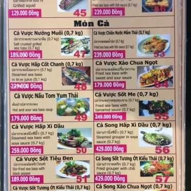 Thực đơn- Nhà Hàng Amazing Thai Seafood - Ẩm Thực Thái Lan
