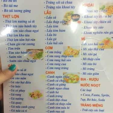 Thực đơn- Nhà Hàng Hải Sản Toản Hường - Vườn Đào