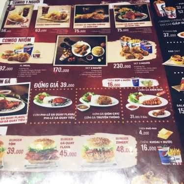 Thực đơn- Nhà Hàng KFC - Kênh Liêm