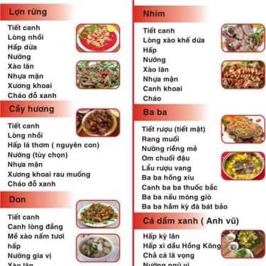 Thực đơn- Nhà Hàng Lâm Hải - Hải Sản Hạ Long & Món Ăn Đồng Quê