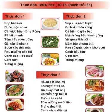 Thực đơn- Nhà Hàng Lâm Hải - Hải Sản Hạ Long & Món Ăn Đồng Quê