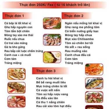 Thực đơn- Nhà Hàng Lâm Hải - Hải Sản Hạ Long & Món Ăn Đồng Quê