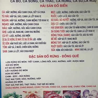 Thực đơn- Nhà Hàng Hải Sản Kim Liên - Cầu Cảng Vân Đồn