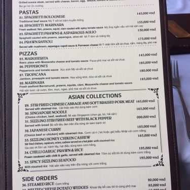 Thực đơn- Nhà Hàng Alfredo's Restaurant - Snomerset Cetral TD