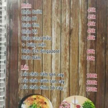 Thực đơn- Nhà Hàng Cháo Geylang - Cháo Ếch & Cháo Đài Loan