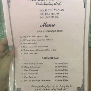 Thực đơn- Nhà Hàng Sam Biển - Các Món Nhậu Đồng Quê