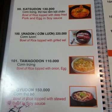 Thực đơn- Nhà Hàng Chie - Japanese Restaurant