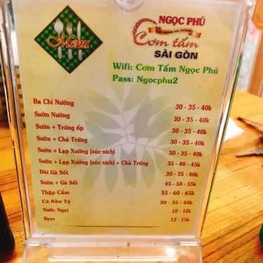 Thực đơn- Nhà Hàng Cơm Tấm Ngọc Phú